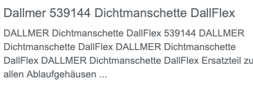 Dallmer 539144 Dichtmanschette DallFlex